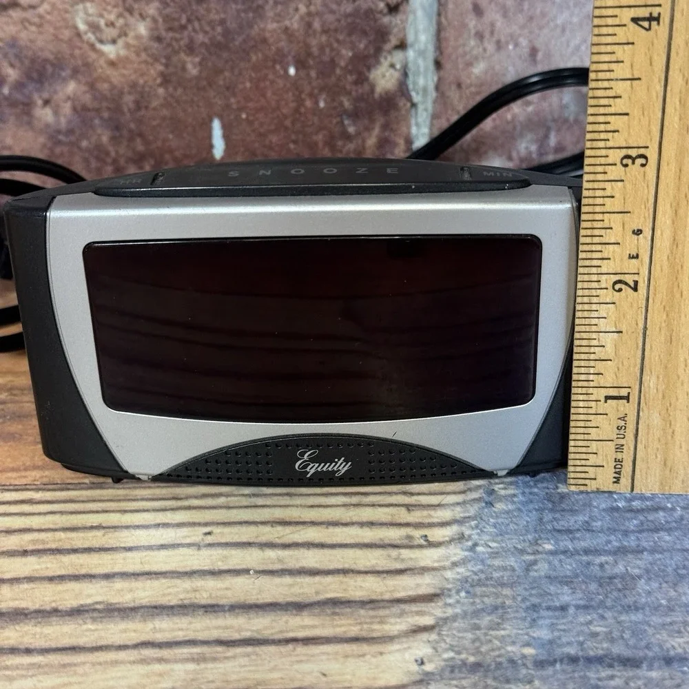 Vintage Equity Digital Alarm Clock Large Red Display‎ Tested Battery Back Up